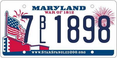 MD license plate 7BL1898