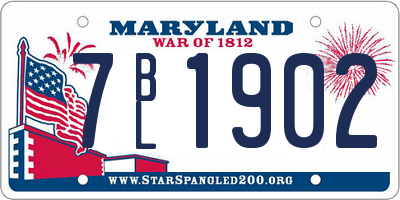 MD license plate 7BL1902
