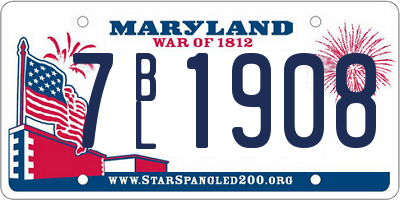 MD license plate 7BL1908