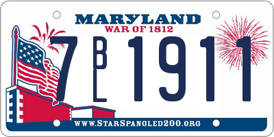 MD license plate 7BL1911