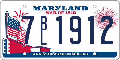 MD license plate 7BL1912