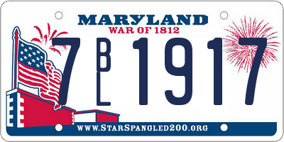 MD license plate 7BL1917