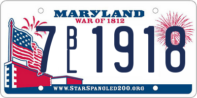 MD license plate 7BL1918