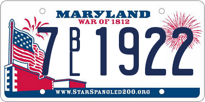 MD license plate 7BL1922