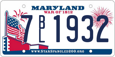 MD license plate 7BL1932