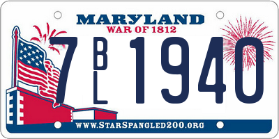 MD license plate 7BL1940