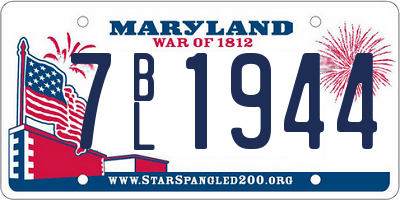 MD license plate 7BL1944