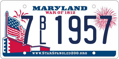 MD license plate 7BL1957