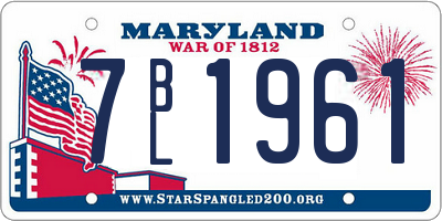 MD license plate 7BL1961