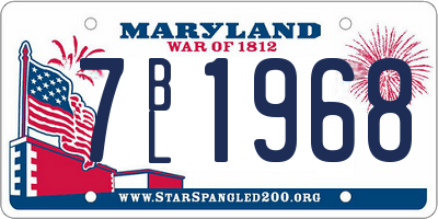 MD license plate 7BL1968