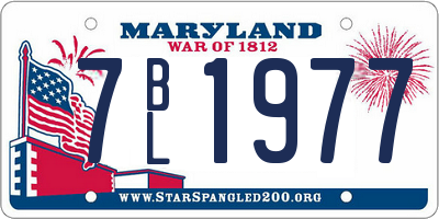 MD license plate 7BL1977