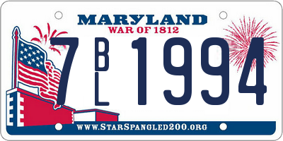 MD license plate 7BL1994