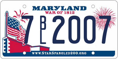 MD license plate 7BL2007