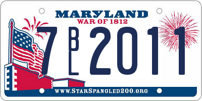 MD license plate 7BL2011