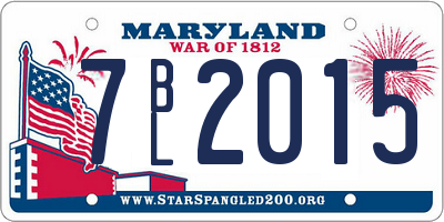 MD license plate 7BL2015