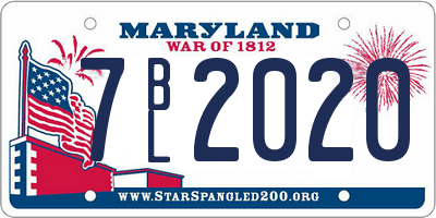 MD license plate 7BL2020