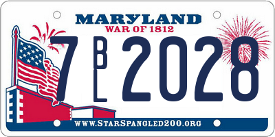 MD license plate 7BL2028