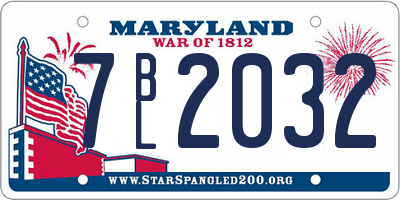 MD license plate 7BL2032