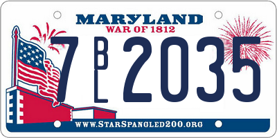 MD license plate 7BL2035