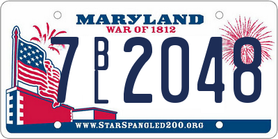 MD license plate 7BL2048