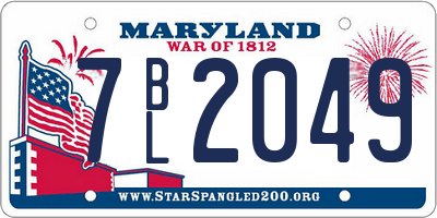 MD license plate 7BL2049