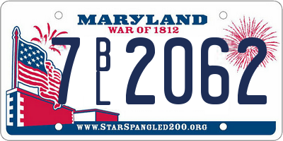 MD license plate 7BL2062