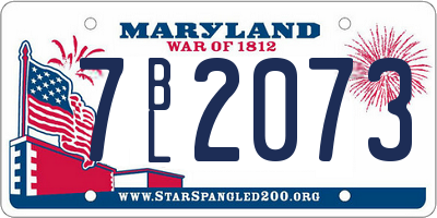 MD license plate 7BL2073