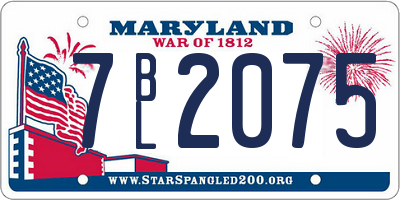 MD license plate 7BL2075