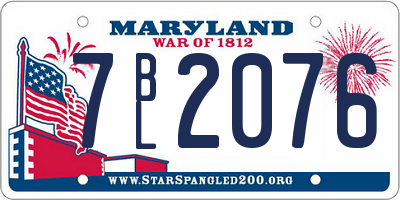 MD license plate 7BL2076