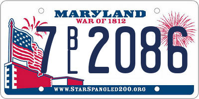 MD license plate 7BL2086