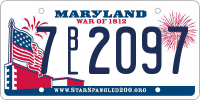 MD license plate 7BL2097