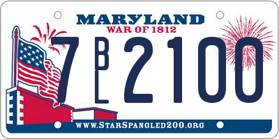 MD license plate 7BL2100