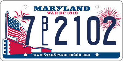 MD license plate 7BL2102