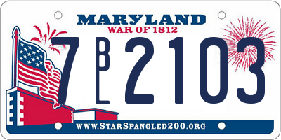 MD license plate 7BL2103