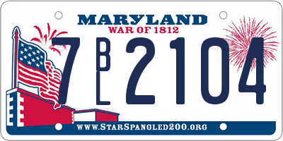 MD license plate 7BL2104