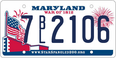 MD license plate 7BL2106