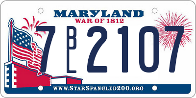 MD license plate 7BL2107