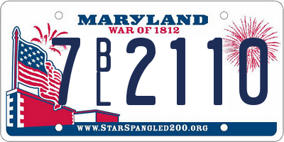 MD license plate 7BL2110