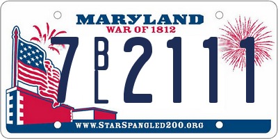 MD license plate 7BL2111
