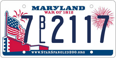 MD license plate 7BL2117