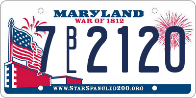 MD license plate 7BL2120