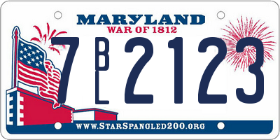 MD license plate 7BL2123