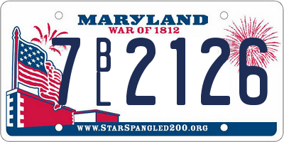 MD license plate 7BL2126