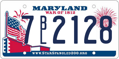 MD license plate 7BL2128