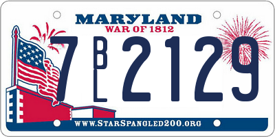 MD license plate 7BL2129