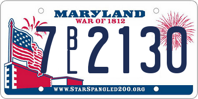 MD license plate 7BL2130