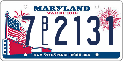 MD license plate 7BL2131