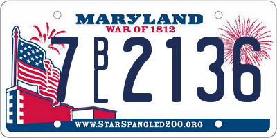 MD license plate 7BL2136