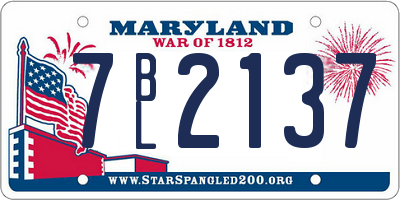 MD license plate 7BL2137