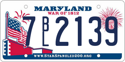 MD license plate 7BL2139